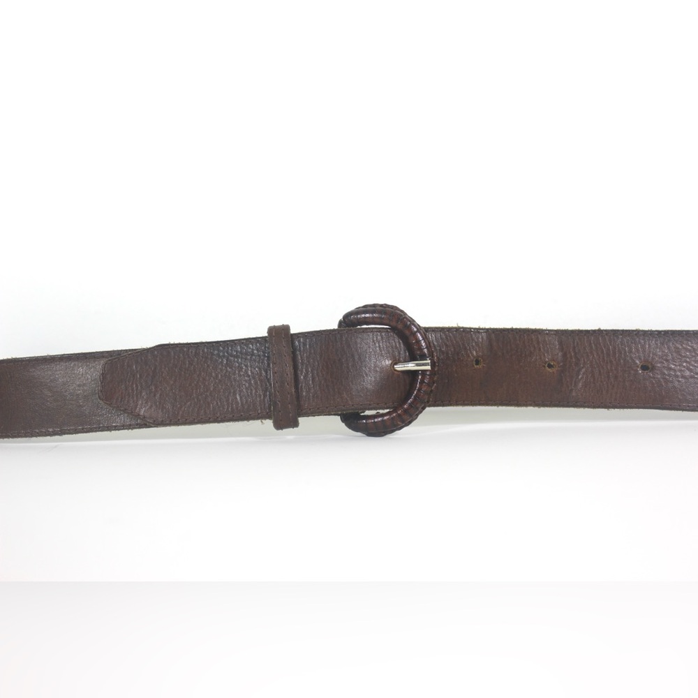 Vintage Secret Zippered Pocket Dark Brown Thick Leather Work Belt Worn In
